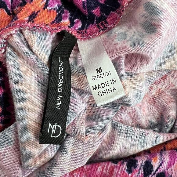 New Directions Maxi Skirt Size M Pull On Pink Multicolor Chevron Print READ - Picture 9 of 11